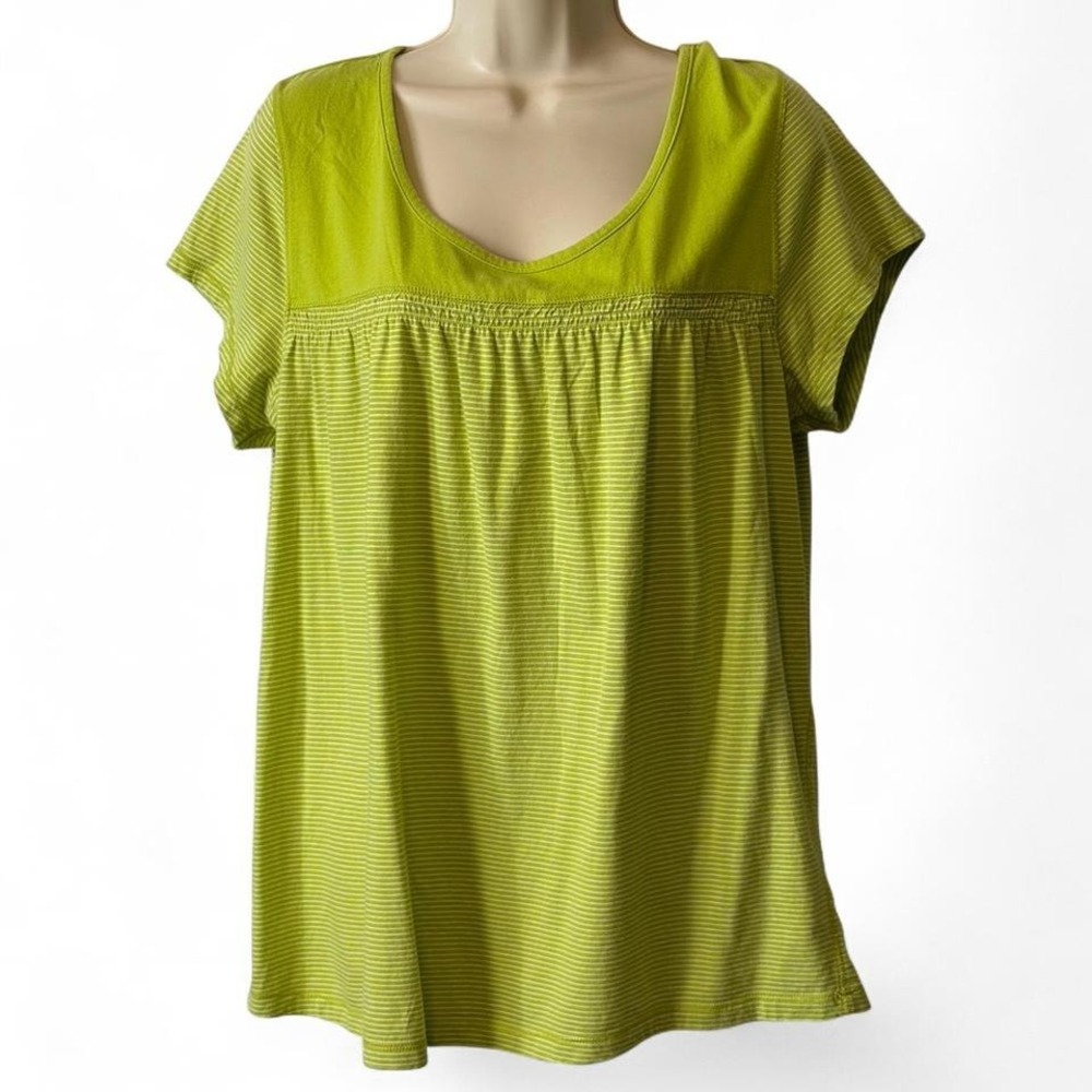 Y2K Piper & Blue Lime Green Striped Top, Women's Size 1X